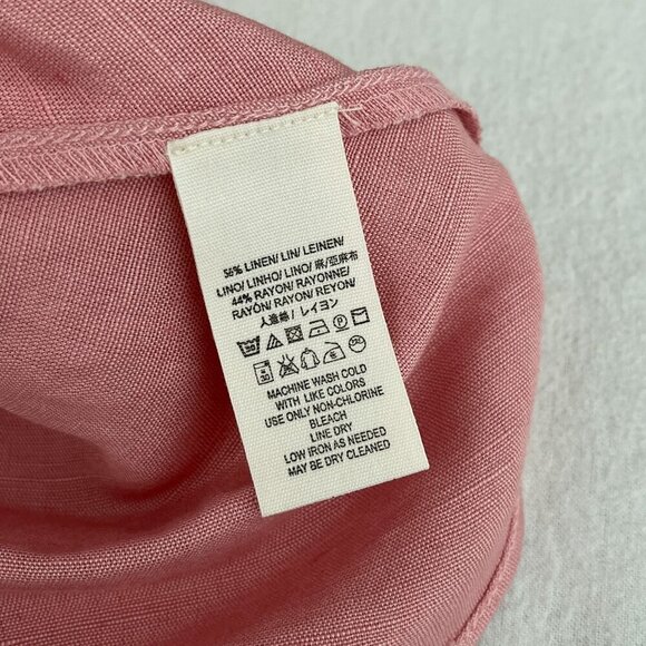 Free People Pink Higher Ground A-Line Skirt Linen Blend Flowy Belted Waist M* - Picture 11 of 14